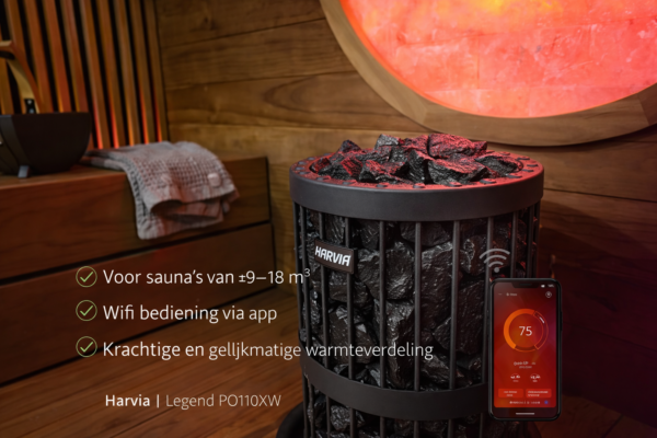 Saunakachel Harvia Legend PO110XW 10,8 kW black WiFi | Geïntegreerde besturing - Afbeelding 2