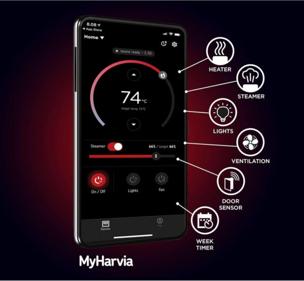 Saunakachel Harvia Spirit XW WiFi | Geïntegreerde besturing - Afbeelding 4