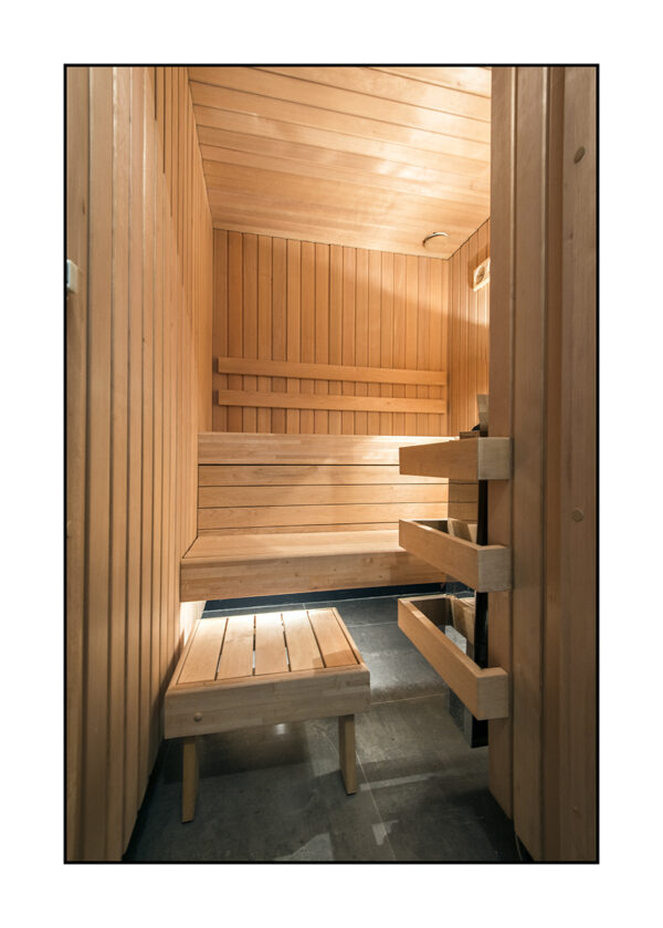 Sauna bank - Elzen frontbalk (Maatwerk) - Afbeelding 2