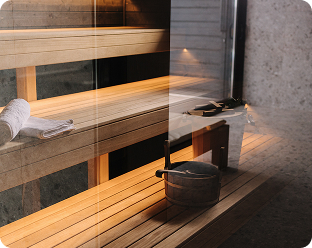 Sauna door glas