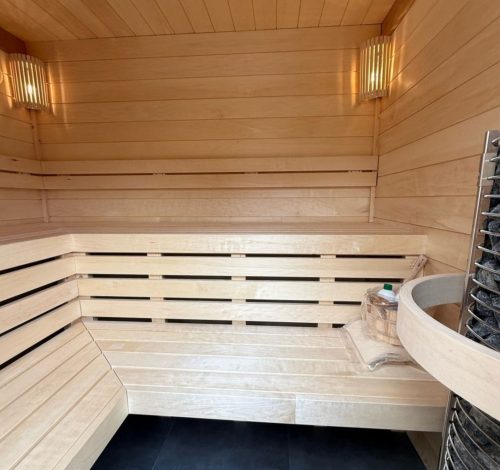 Zelfbouwsauna hoekbank