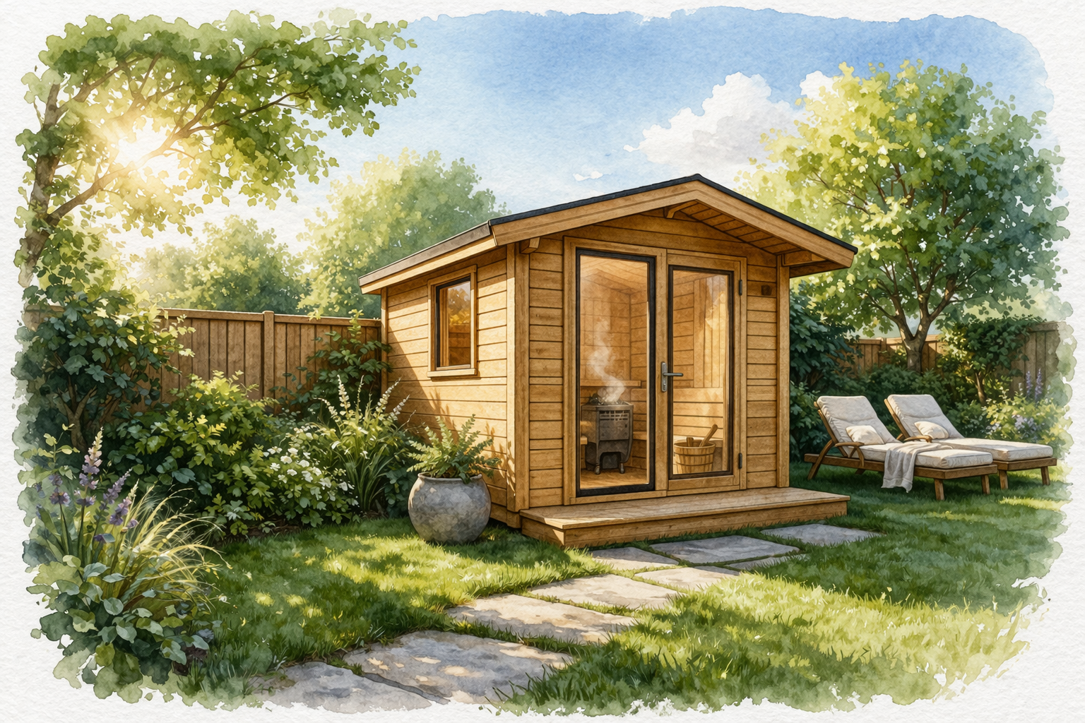 Sauna in de tuin: kosten, plaatsing en techniek