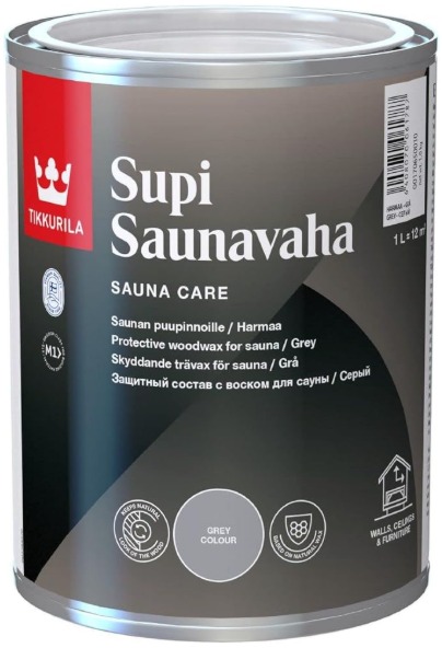 Supi Sauna Wax kleur 1 liter | Grijs, zwart, wit - Afbeelding 2