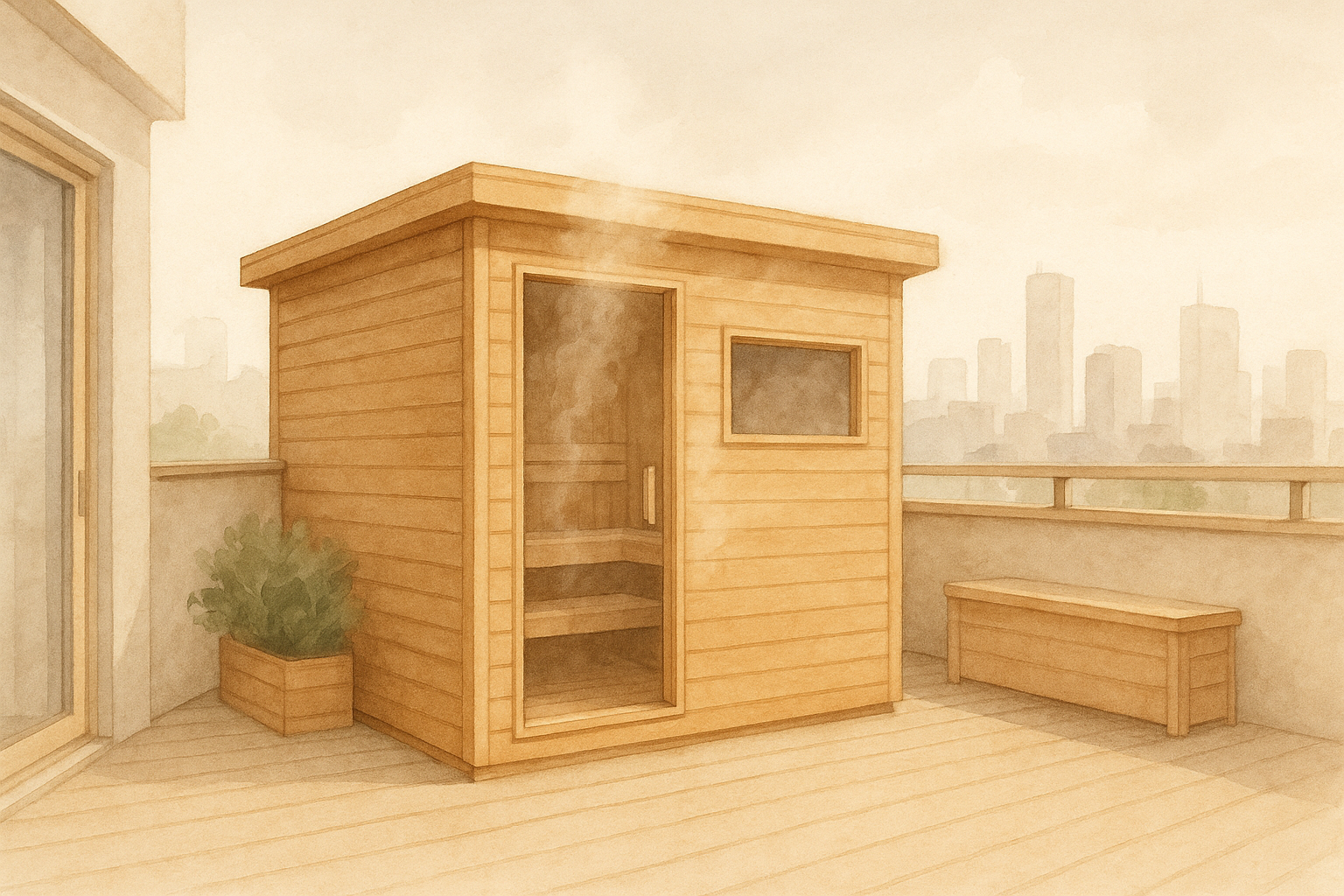 Sauna op dakterras: mogelijkheden, aandachtspunten en veiligheid